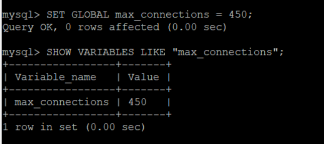 set max connection