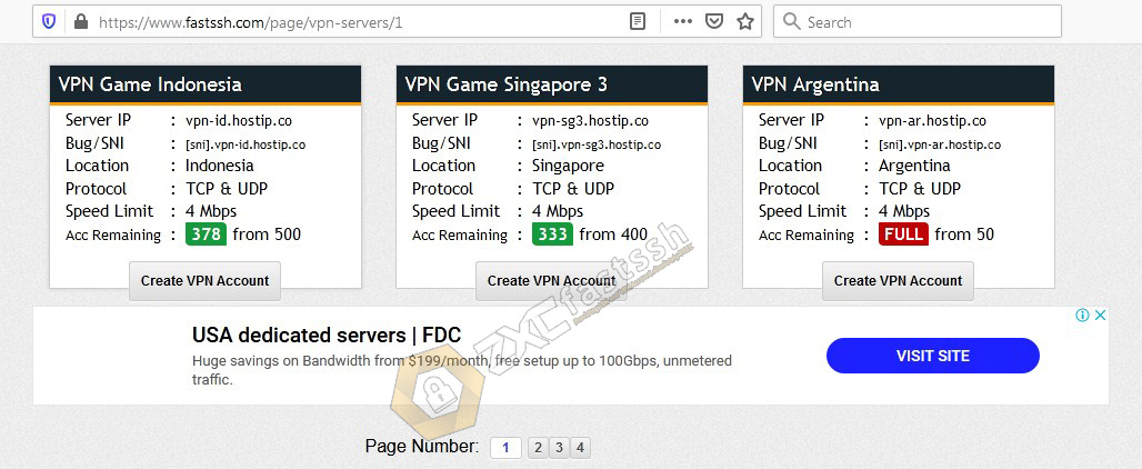 VPN game Indonesia, Singapore and Argentina Servers