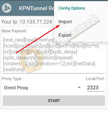 How to Import KPNTunnel Config