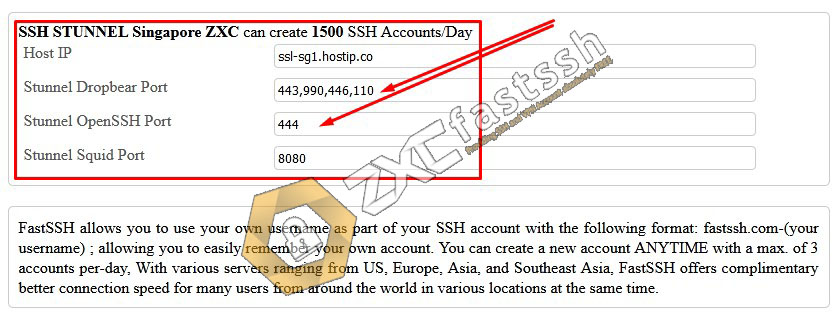 SSH SSL / STUNNEL port