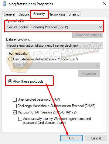 SSTP VPN Settings in Windows