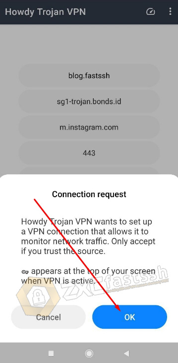 Connect Howdy Trojan VPN