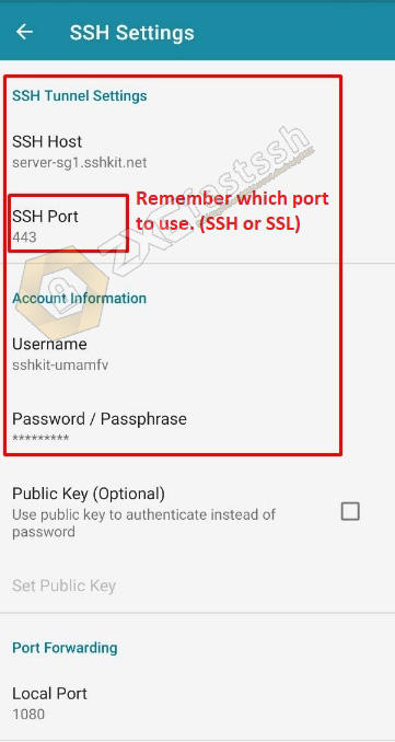 Setting SSH or SSL on HTTP Injector