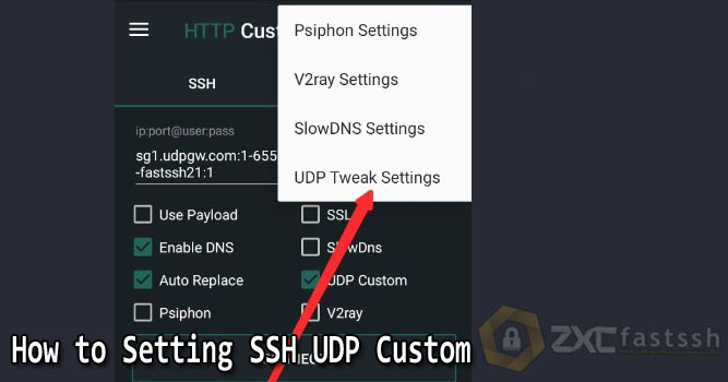How to Setting SSH UDP Custom